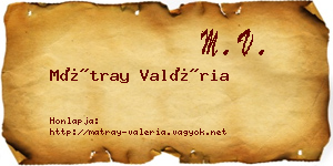 Mátray Valéria névjegykártya