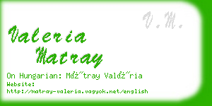 valeria matray business card